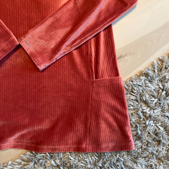 Susan Graver Rusty Rose Velvet Ribbed Shift Dress - Picture 2 of 6